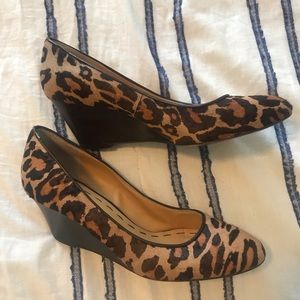 Leopard Print Wedges w real hide